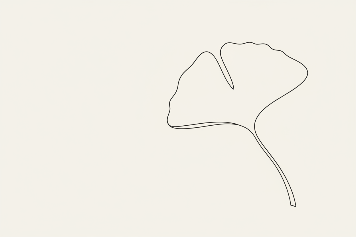 minimal leaf illustration beige background