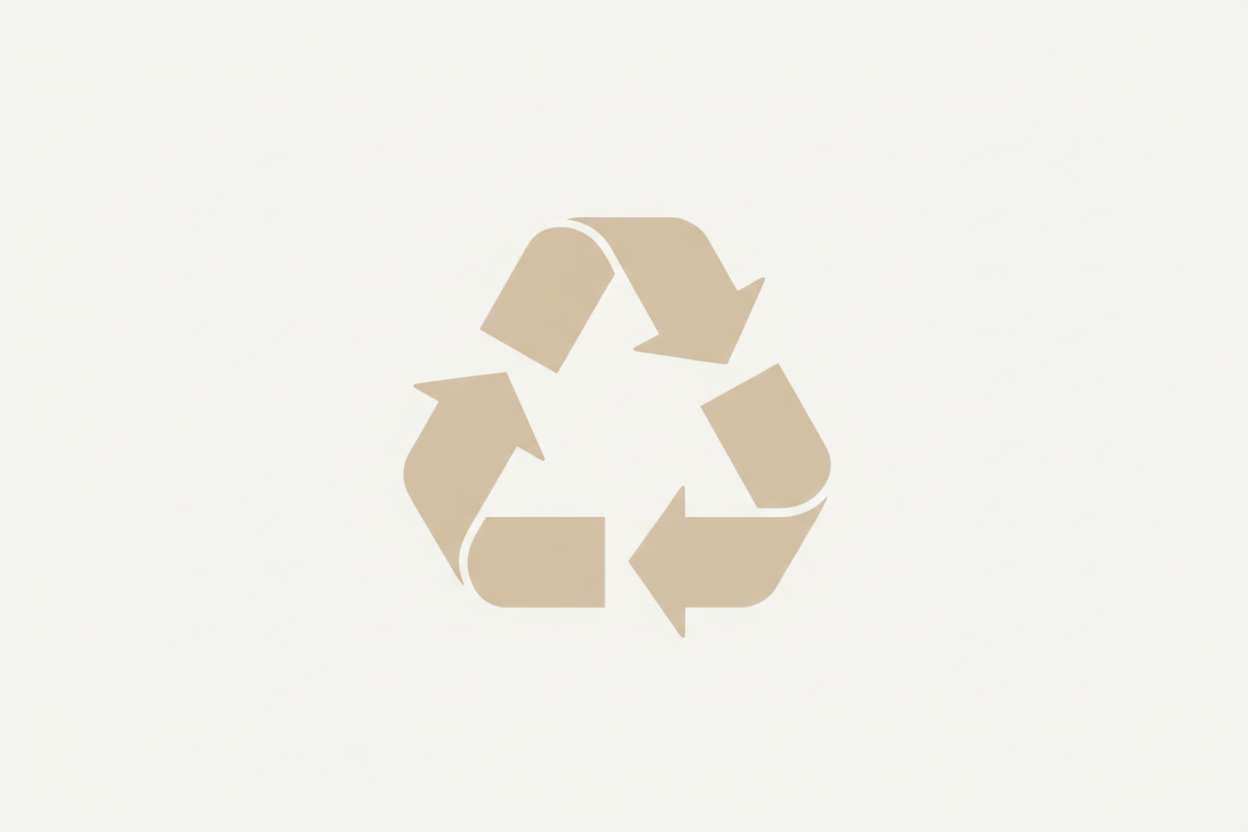 recycle symbol minimal beige