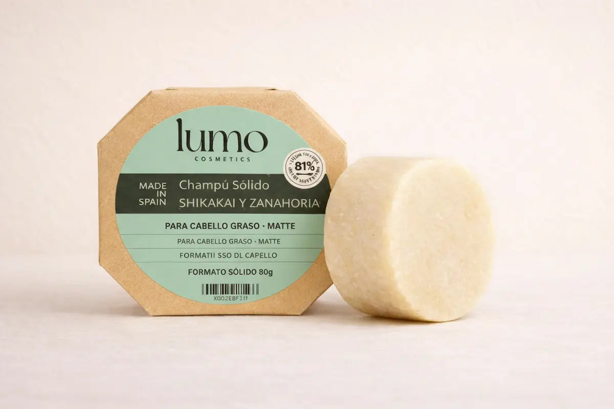 Champú sólido Shikakai & Zanahoria 80 g – Equilibrante para cabello graso o mixto